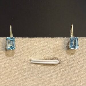 🩵Blue Topaz Sterling Silver Leverback Earrings Pre-Loved🩵